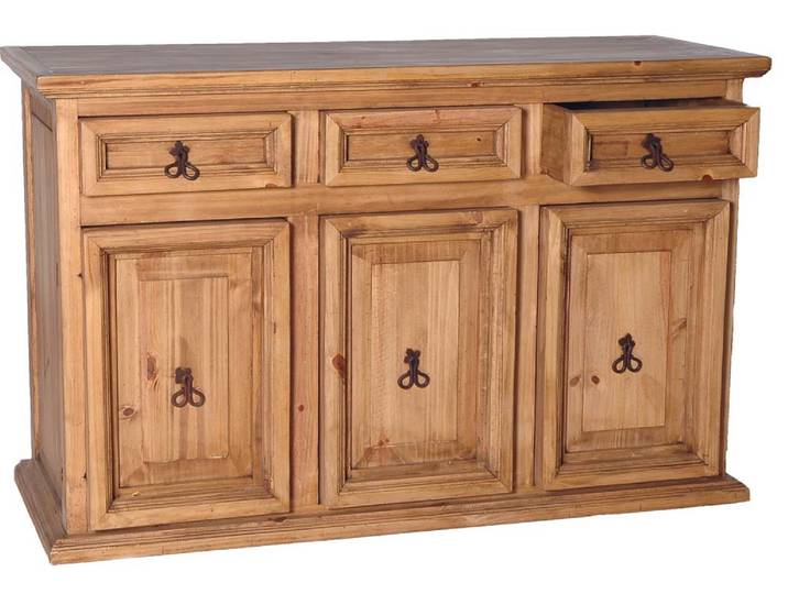MiaMöbel Mexico Sideboard Massivholz Pinie Landhaus Mexiko Möbel Mexikanisch