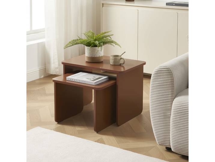 Tables basses gigognes marron chocolat