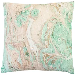 byRoom Kissenbezug Marble, Türkis/Gold 50x50 cm