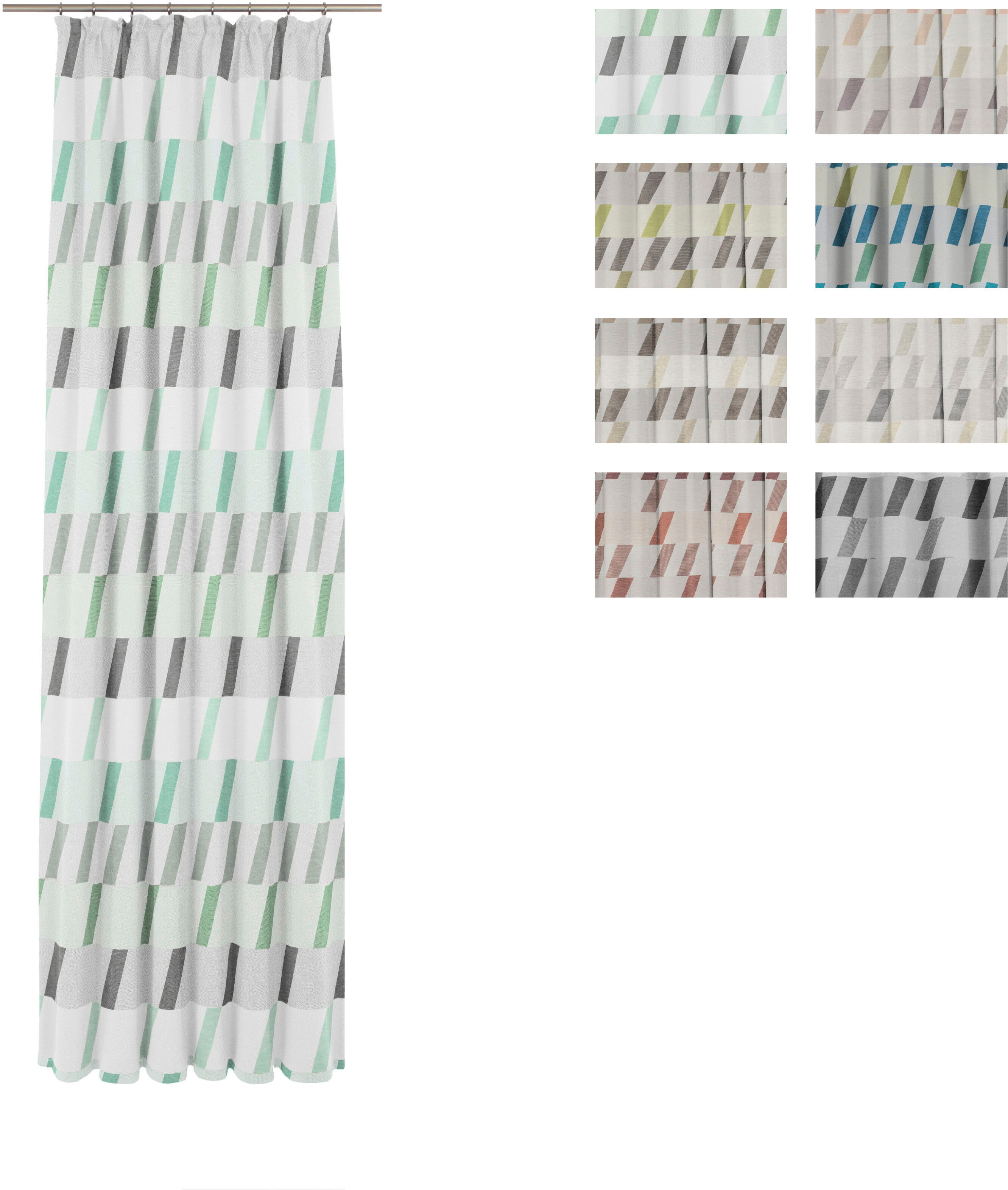 Vorhang WIRTH "Bray" Gr. 1, braun, B:132cm H:145cm, Jacquard, Baumwolle, Polyester, Gardinen, Vorhang