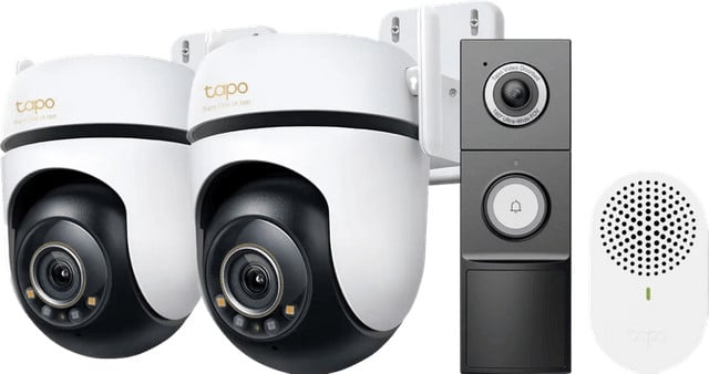 TP-Link Tapo C530WS Duo Pack met D235 Smart Battery Deurbel en Bedrade Deurbel