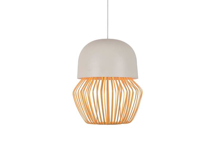 Suspension Anemos S, blanche, Ø 35 cm - Forestier - Salle à manger - Design - Bambou - À ampoule unique