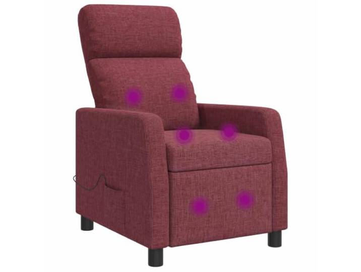 YUTAASU Massage Relax Chair Wine Red Fabric Adjustable 115-160 Degree, Metal Frame, Easy Clean, for Living Room