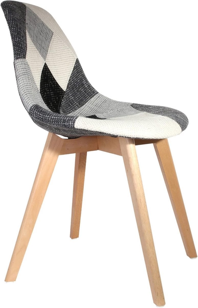 Patchwork stoel grijs/wit voor volwassenen