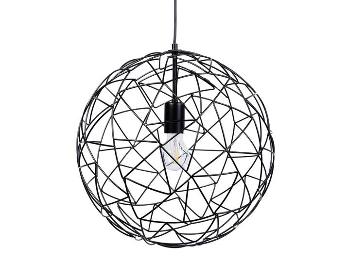 Beliani Hängeleuchte Lemme 40/40/131 cm, Schwarz, Metall, E27, 40x131x40 cm, Lampen & Leuchten, Innenbeleuchtung, Hängeleuchten, Pendelleuchten