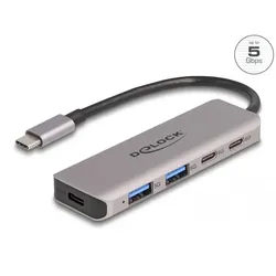 DELOCK USB 5 Gbps 2 Port USB Type-C und 2 Port Typ-A Hub