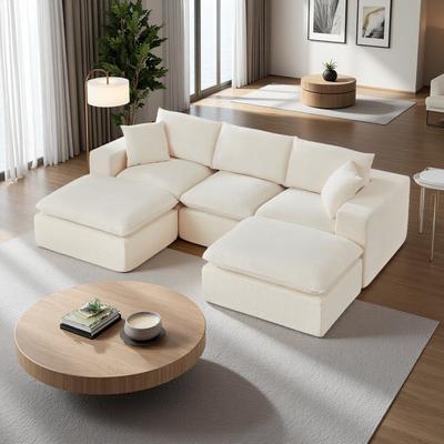 Chenille Modern Cloud Sectional Sofa with Freely Combinable Design