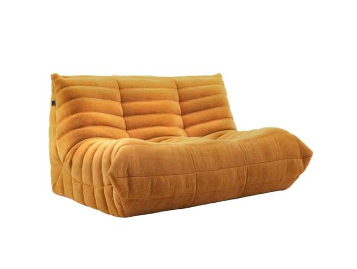 GAOCUNBING Kaminsessel, Vollkompression aus Schwamm, Loungesessel aus weichem Wildleder, Couch ohne Knochen, Lazy Floor Sofa Couch, Sitzsacksofa für Wohnzimmer und Schlafzimmer B,Double Seat
