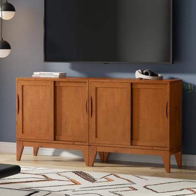 "WYNDENHALL Pearson Solid Wood 30 inch Storage Cabinet (Set of 2) - 30""W x 14""D x 31""H"