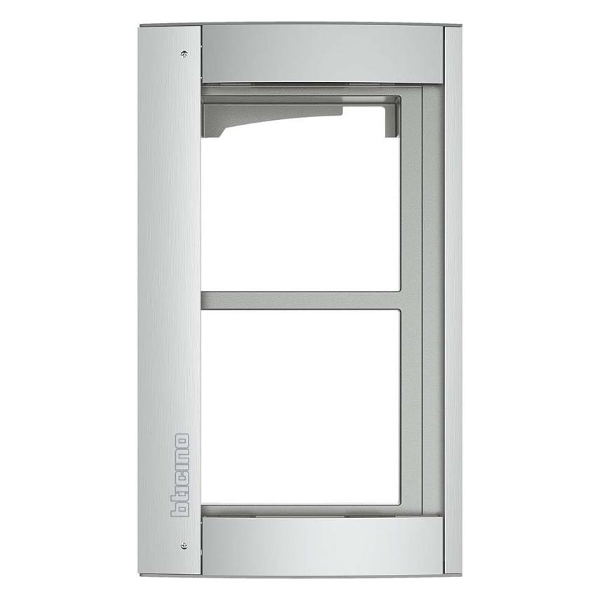 Bticino Abdeckrahmen 2-modulig inkl. Modulträger für die Türstation SFERA Aluminium (350221)