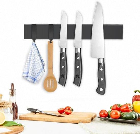 Famanu Magnetische messenhouder, 40 cm – Zelfklevende houder voor keukenmessen en gereedschap