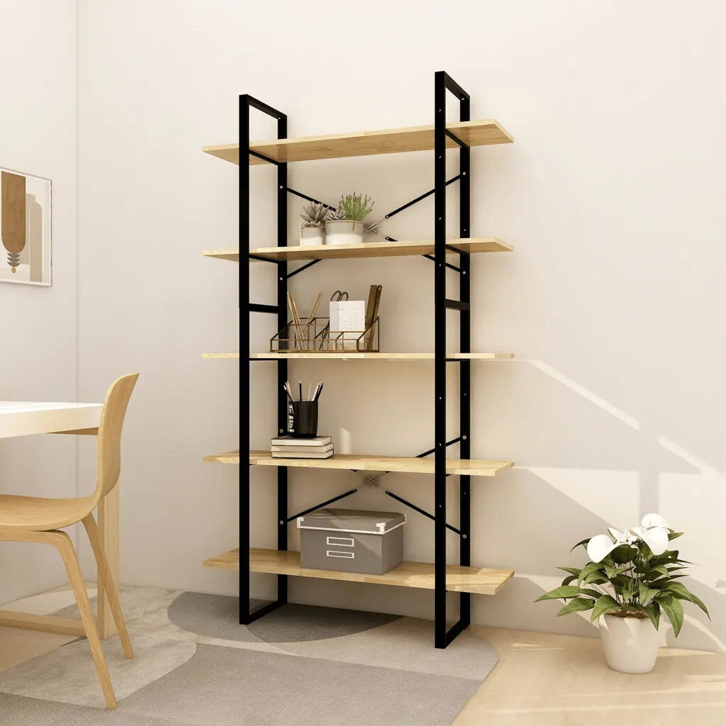 17 Stories Hars 175 cm H Etagere Bookcase Gold 175cm H x 100cm W x 30cm D