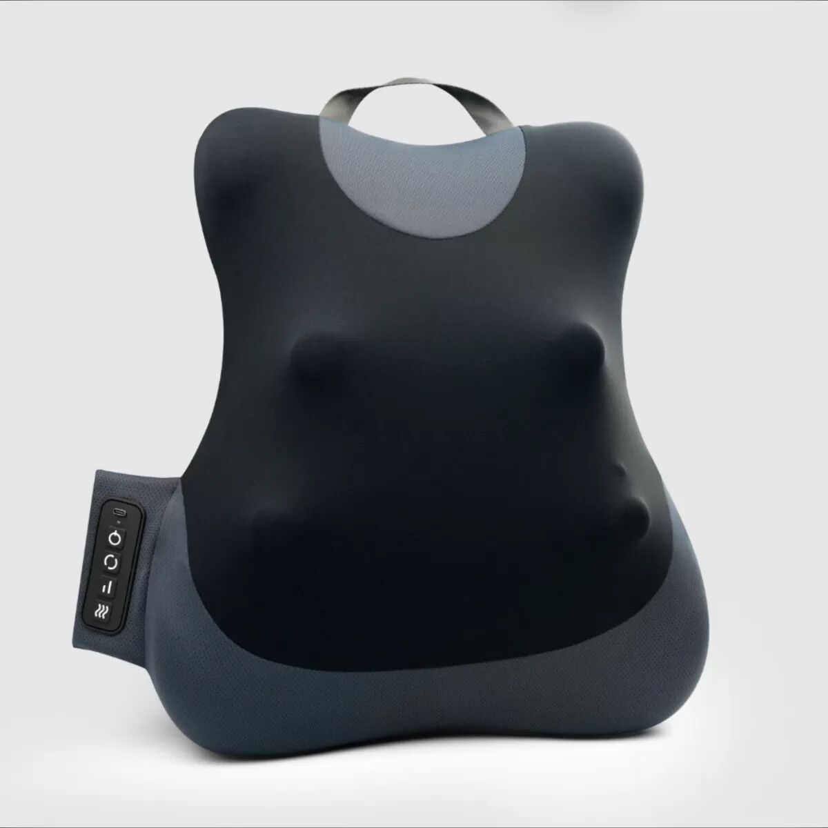 INF Intelligentes beheizbares Lenden- und Rückenmassagegerät – kabellos, 4000mAh Akku, Shiatsu-Knet- und Klopfmassage mit Schwarz