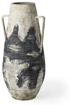 Mercana Boscia White and Black Ceramic Floor Vase