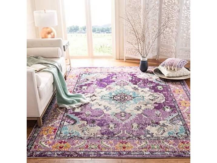 Safavieh Monaco Collection MNC243L Boho Chic Medallion Distressed Non-Shedding Stain Resistant Living Room Bedroom Area Rug 4' x 5'