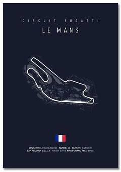 Inspire Essentials F1 Circuit Track Wall Art Canvas Motorsport Racing Poster 8 15.75 X 23.62 Inches