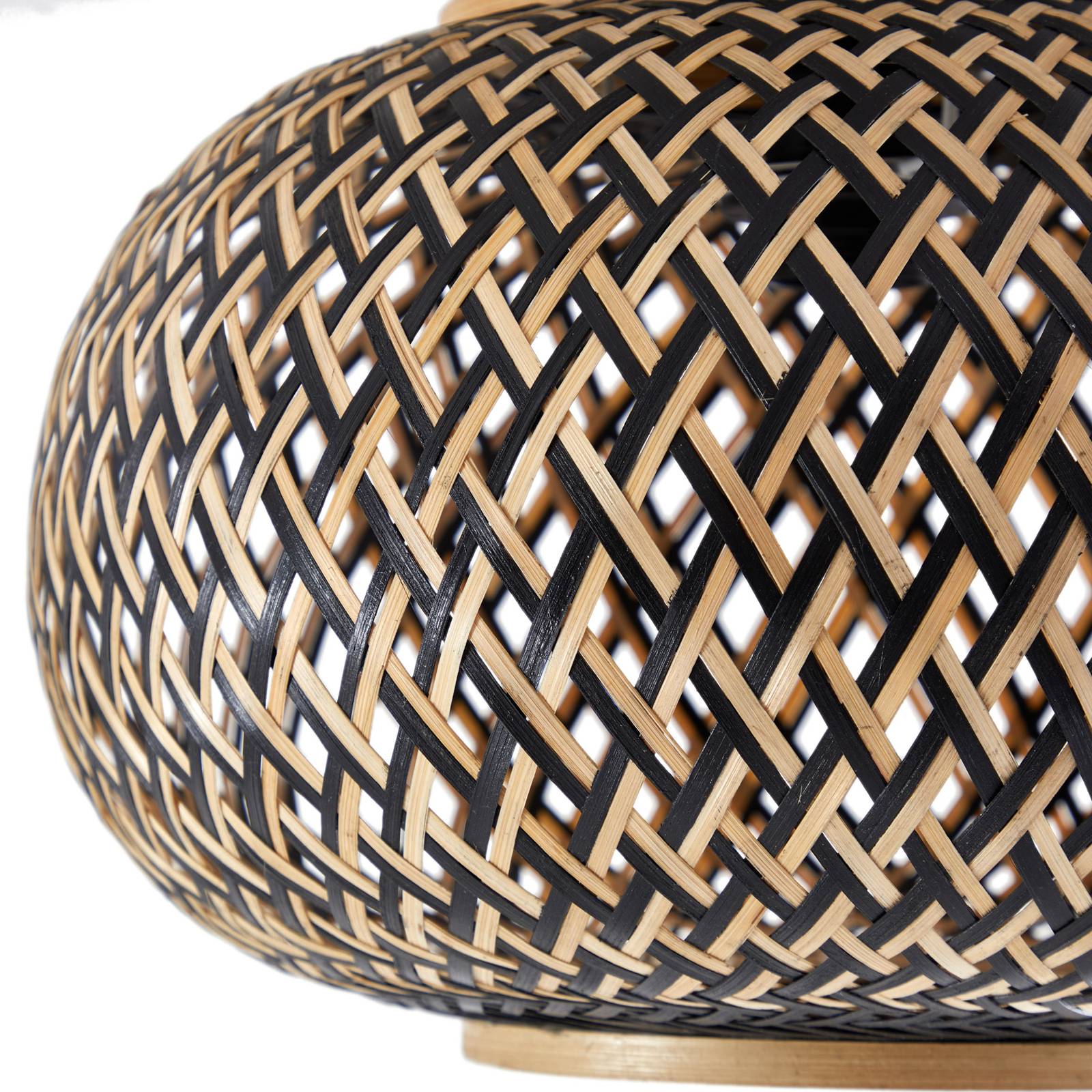 Deckenlampe Nerys Lindby, dimmbar, Holz dunkel, für Wohn- / Esszimmer, Holz, Landhaus / Rustikal, Deckenlampe