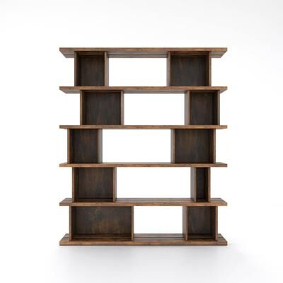 "Davee Geometric Bookcase - 71"" H x 61.4"" W x 12.5"" D"