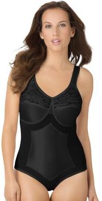 Plus Size Women's Firm Control Power Mesh Bodysuit Secret Solutions® Classic Shaper by Secret Solutions in Black (Size 30/32) Shapewear