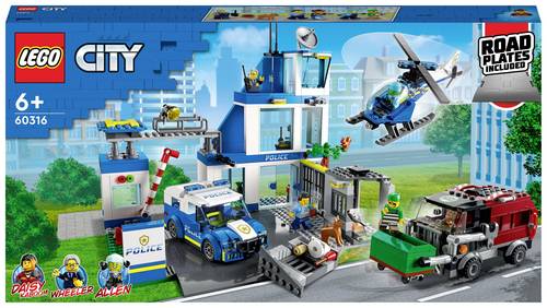 LEGO City 60316 Polizeistation mit Polizeiauto, Polizei-Spielzeug