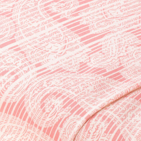 Reiner Baumwolljersey „Paisley & Streifen“, rosé/weiß
