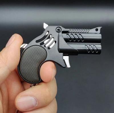 Uplift Picks PocketStrike Mini Rubber Band Gun And Metal Keychain Toy black