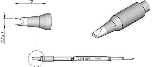 Ponta p/ Ferro Soldar Cinzel Advanced (10 x 2,2mm) - JBC
