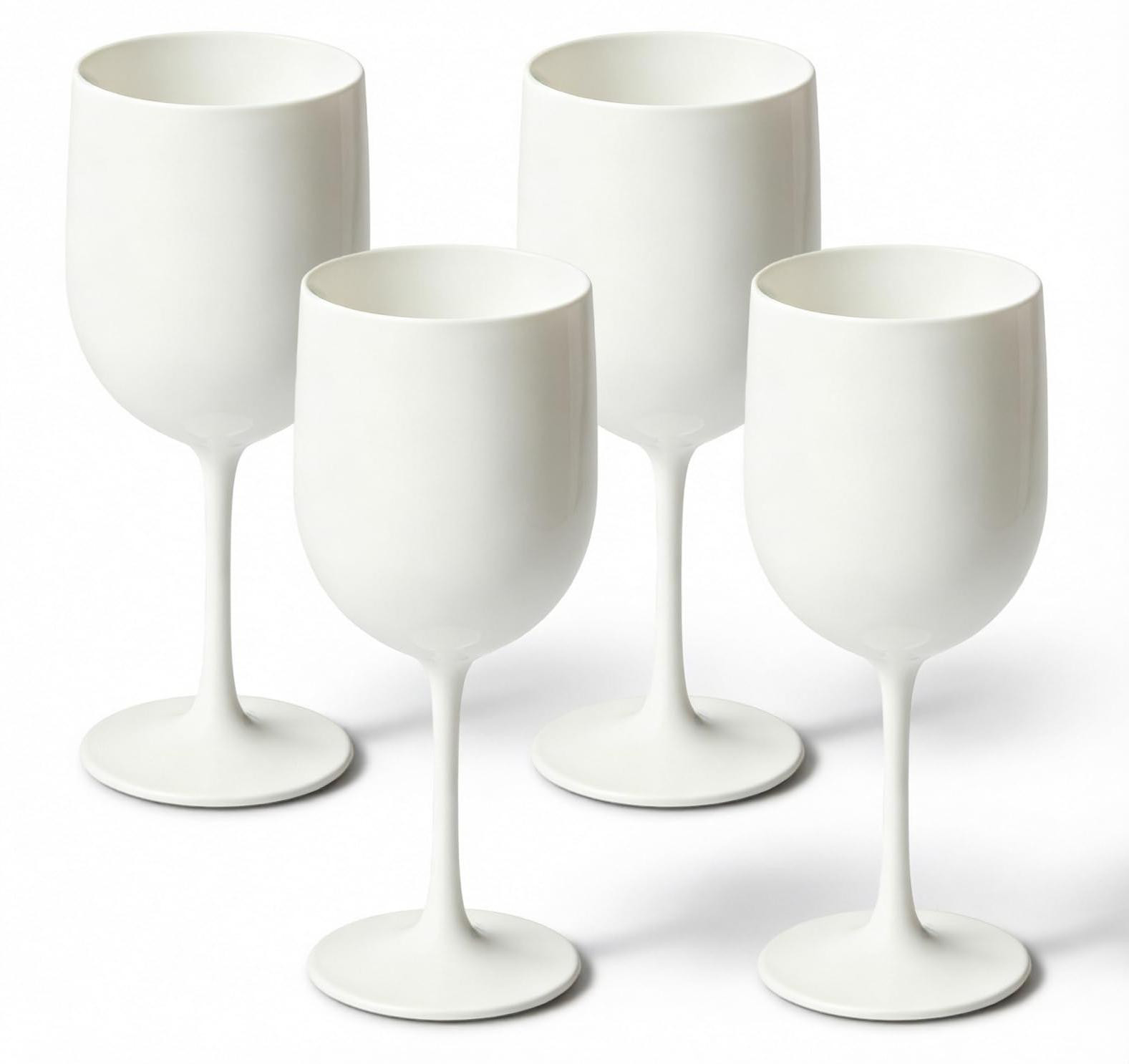 Set van 4 breukbestendige kunststof wijnglazen van 450 ml voor kamperen