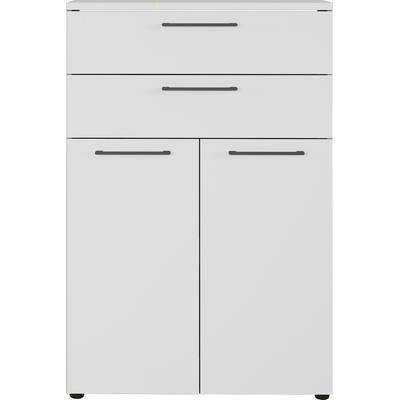 Aktenschrank GERMANIA "Agenda", grau (lichtgrau), B:80cm H:120cm T:40cm, Holzwerkstoff, Schränke, opt. mit Schublade, Maße 80x120 cm, Made in Germany