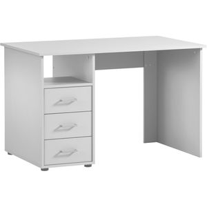 Möbelpartner Schreibtisch Niels, weiß, mit Standcontainer, 116 x 74 x 70 cm