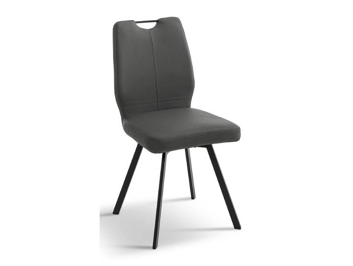 Stuhl Jutai Dunkelgrau Leder