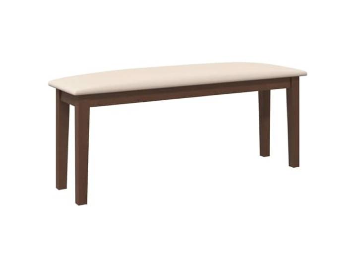 Xhnifbn Sitzbank 110 cm Massivholz Gummibaum Holzbank Braun Flur Gepolsterte Stoffbank aus robustem Gummibaumholz für Schlafzimmer, Esszimmer und Flur, Belastbarkeit bis 110 kg.