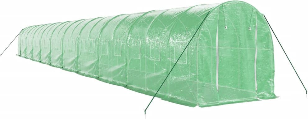 vidaXL Serre avec cadre en acier vert 40 m² 20x2x2 m