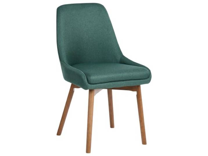 Beliani Esszimmerstuhl Dunkelgrün Stoff Stühle Polsterbezug (2er Pack) Grün, Sitzhöhe 49 cm, Belastbarkeit 130 kg, 50 x 58 x 82 cm, 100% Polyester