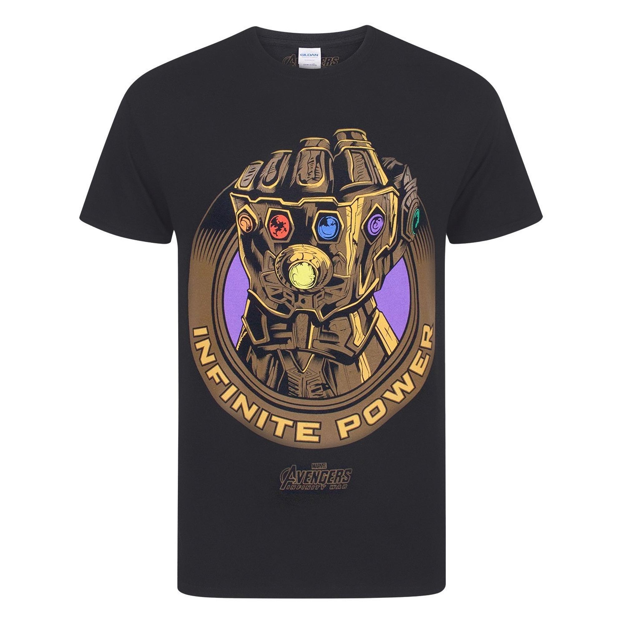 Marvel Avengers Infinity War Heren Thanos Infinity Gauntlet T-Shirt (Zwart)
