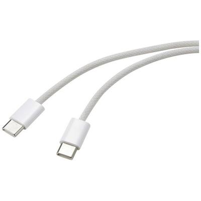 Renkforce USB-Kabel USB-C® Stecker, USB-C® Stecker 1.00m Weiß verdrillte Paare RF-6056878