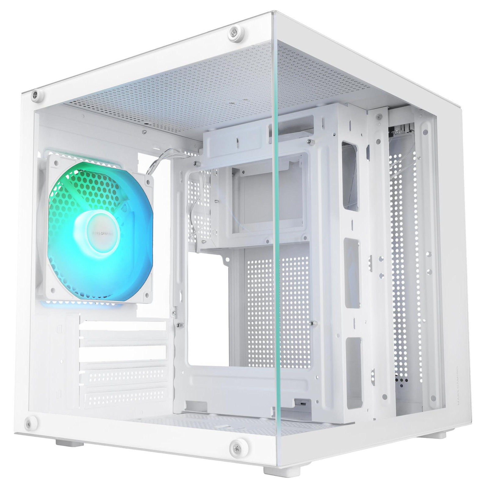Mars Gaming MC-CUBEW Mini-tower behuizing, Wit, micro ATX, Mini-ITX