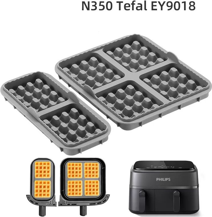 INF Silikon-Keksform-Set - 192 Waffeln - für Philips Grau