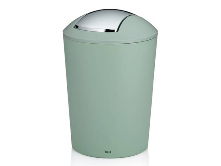 kela Marta Marta Marta Vuilnisemmer, groen, cosmetica-emmer 5 l met kanteldeksel, kunststof, vuilnisemmer badkamer jadegroen mat