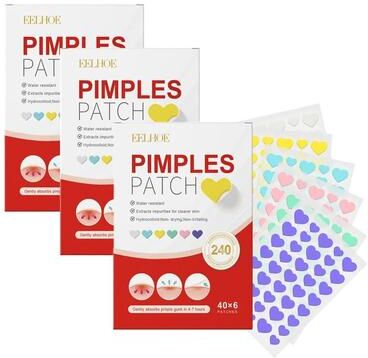 Uplifted Finds Acne Pimple Patch 240pcs Heart Star Flower Round Shape Moisturizing Blemish Covers heart X 3 Boxes
