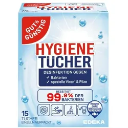 Gut & Günstig Hygienetücher Desinfektion 15 Tücher