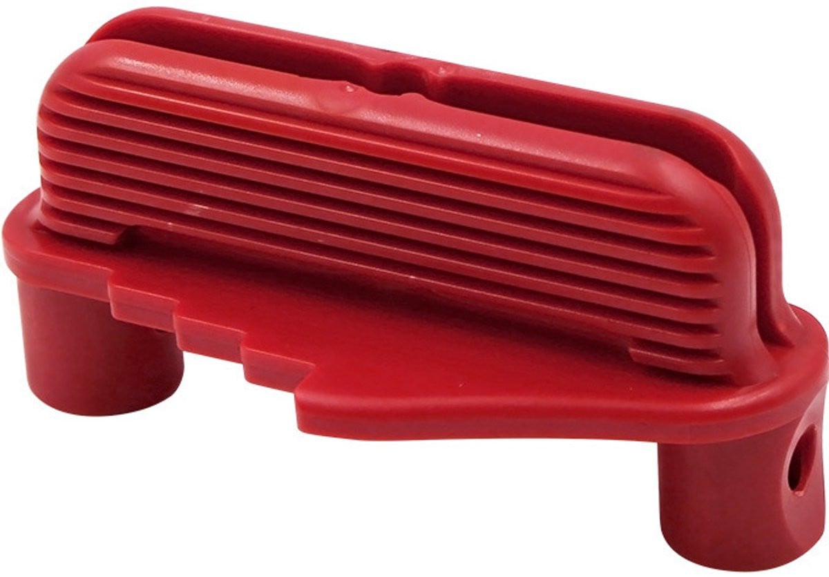 Rode plastic houten centreerhulp voor standaard houtpotloden