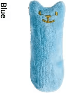Inspire Picks Catnip Teeth Grinding Plush Toy Interactive Chewing & Vocal Cat Toy For Cats blue