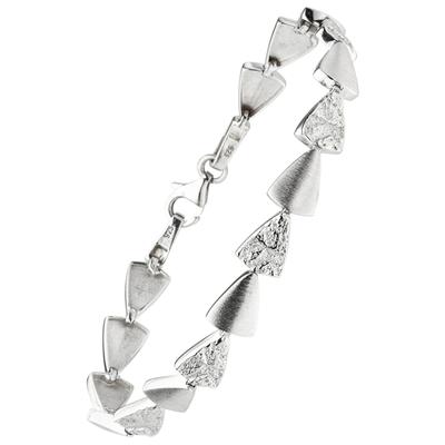 Armband JOBO, silber (silber 925), Armbänder, Damen, 19cm, Silber 925 (Sterlingsilber), Armband, 925 Silber gehämmert