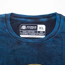Nomad Sari Stonewashed Cotton T-Shirt - Stay Wild Moon Child - Blue - XL