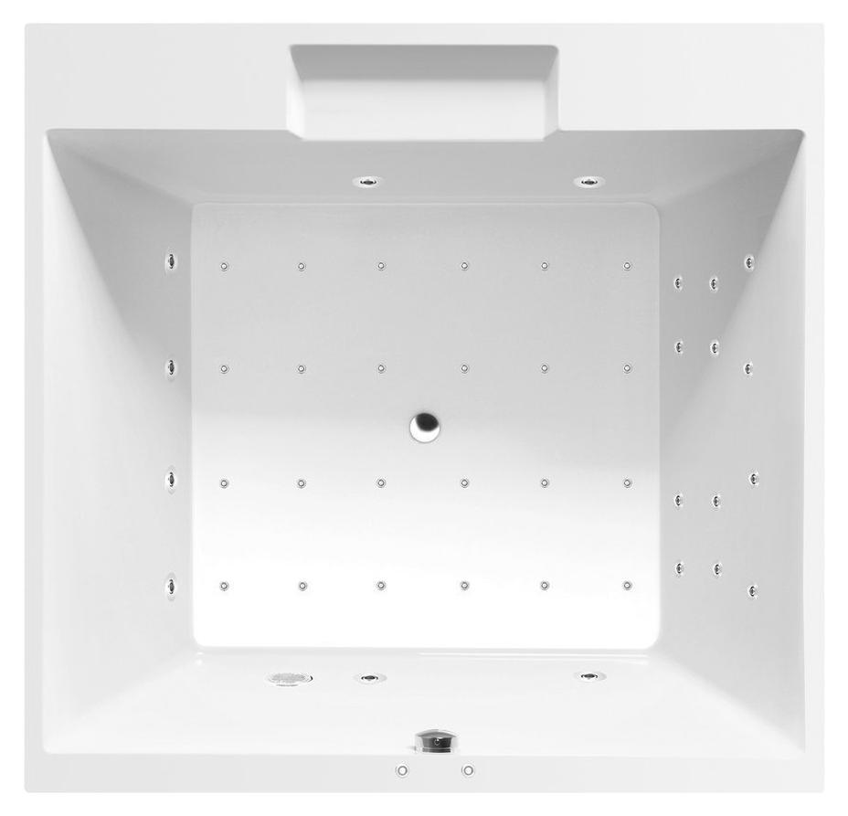 Polysan CAME Whirlpool-Badewanne, 175x175x50cm, Attraction Hydro-Air, Chrom