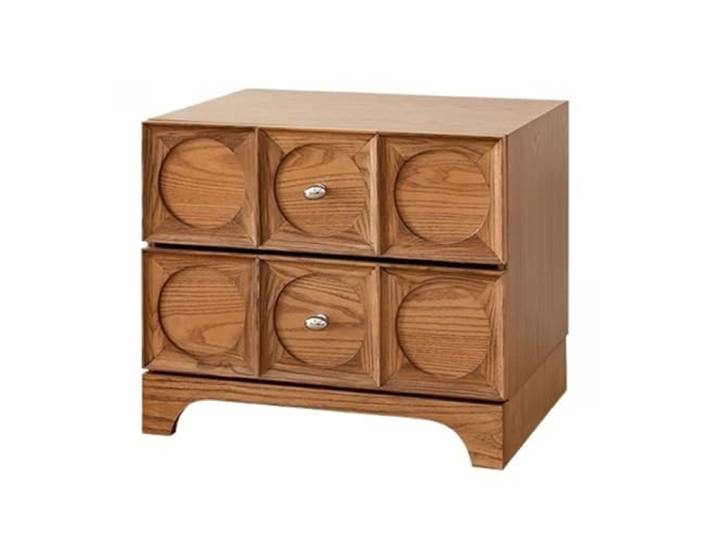 xiuling4568 Bauernhaus Nachttisch mit 2 Schubladen, Rustikaler Couch-Beistelltisch Mid-Century Nachttisch mit Aufbewahrung, Kleine Kommode for Schlafzimmer, Wohnzimmer
