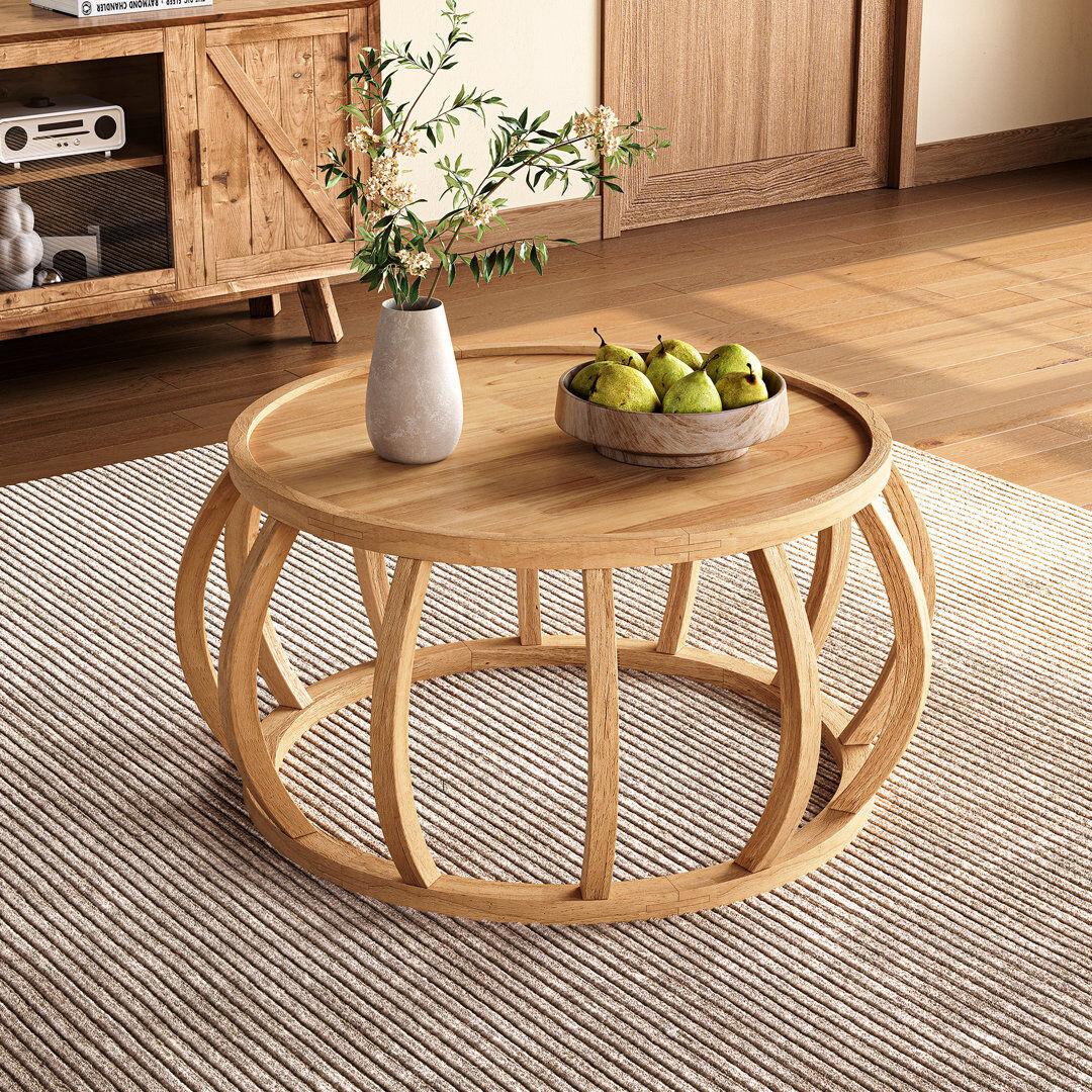 Blue Elephant Solid Wood Frame Coffee Table Yellow 43cm H X 80cm W X 80cm D
