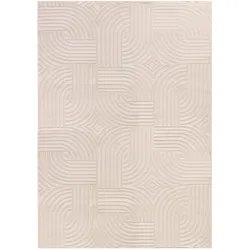 TEPPICH Kurzflor ILLER in Beige, mit 3D-Design, aus Jute, 280 x 370 cm