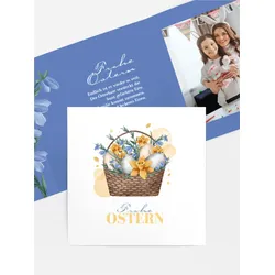 Osterkarten selbst gestalten mit Spruch und Fotos im Onlinedesigner bei Meine-Kartenmanufaktur.de
